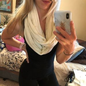 Cream and Gold Infinity Scarf